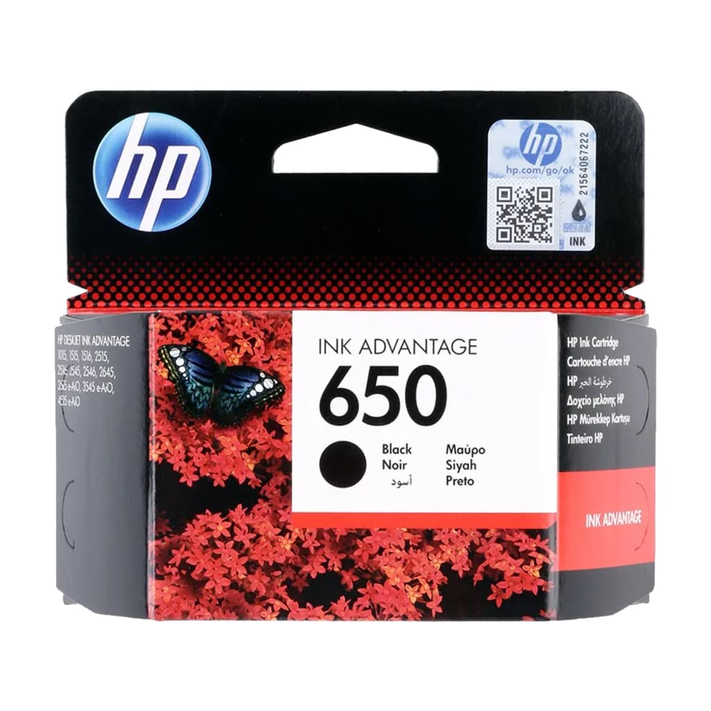 HP 650 BLACK ORIGINAL INK ADVANTAGE CARTRIDGEDESKJET 1015/1515/1516/25XX/2645/3516/3545/4515