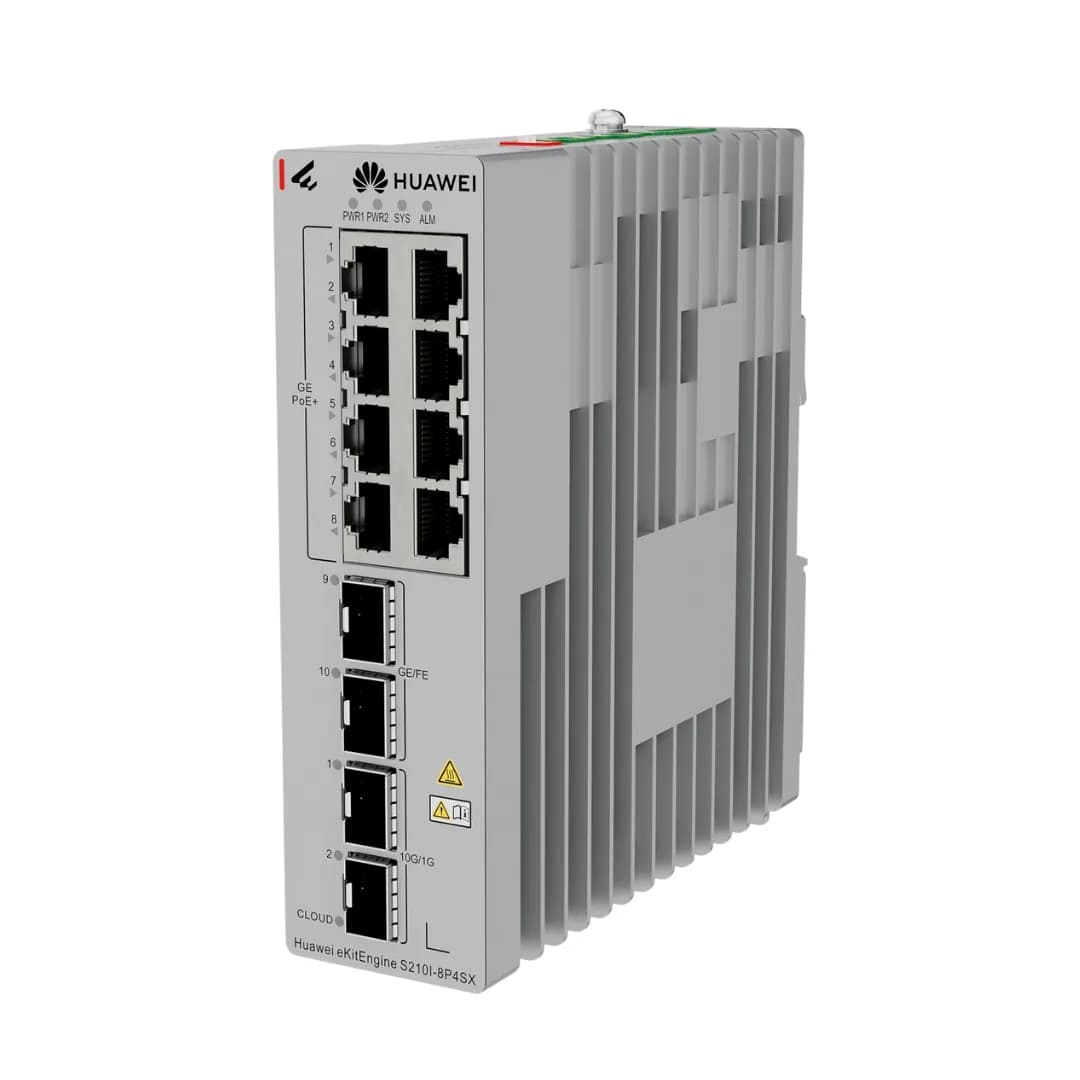 HUAWEI S210I-8P4SX (8*10/100/1000BASE-T,2*GE SFP, 2*10GE SFP+,POE+,DIN RAIL,DUAL REDNDNT DC,NO PWR)