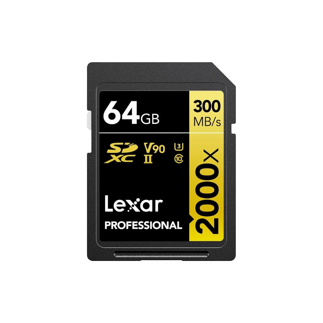 LEXAR CARTE SD SD2000X 64GB PROFESSIONAL 2000X SDHC™ UHS-II CARDS,UP TO 300MB/S READ 260MB/S WR 12M