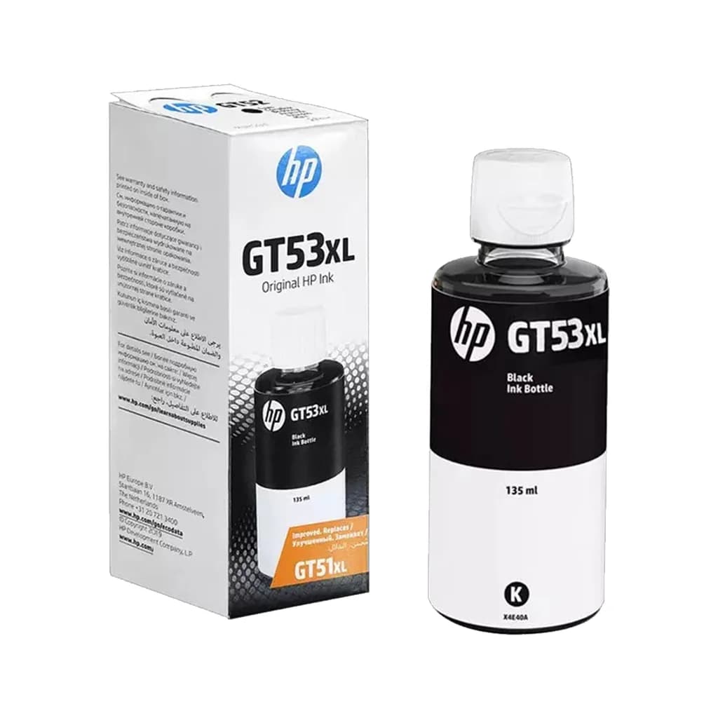 HP GT53 135ML BLACK ORIGINAL INK BOTTLE 6000 PAGES POUR HP INK TANK 615 515