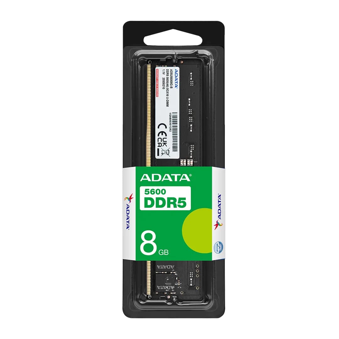 ADATA BARRETTE MÉMOIRE 8GB DDR5 5600 MT/S U-DIMM DESKTOP 12M