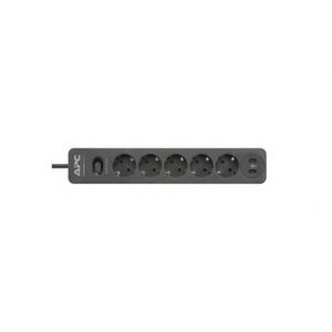 APC Essential SurgeArrest 5 Outlet 2 USB Ports Black 230V Germany – Image 1