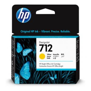 HP 712 29ml Yellow Ink Cartridge T630/T230 – Image 1