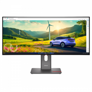 LENOVO Moniteur ThinkVision P34WD-40 34'' 36Mois WQHD Curved Monitor(Eco-IPS Panel,120Hz,4ms,HDMI,DP – Image 1