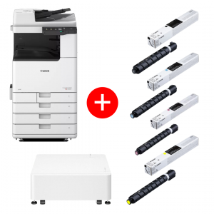 Promo Canon Laser IR C3326i MFP+ TONER C-EXV65 BK (17500 p),Y/C/M(11000 p)+ Plain Pedestal Type-S3 – Image 1