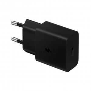 SAMSUNG 15W Wall charger C-to-C Adapter Only, no cable  Black – Image 1