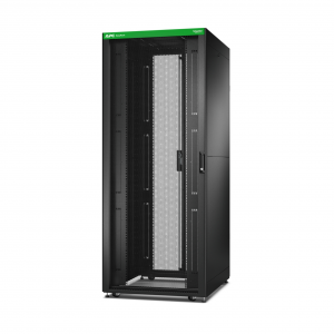 APC Easy Rack 800mm/42U/1000mm with Roof,Side panel,castors,feet and 4 Brackets,No Bottom, black 24M – Image 1