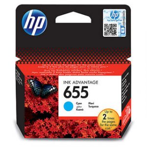 HP 655 CYAN ORIGINAL INK ADVANTAGE CARTRIDGEDESKJET 3525/4615/4625/5525/6525 – Image 1