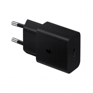 SAMSUNG 15W WALL CHARGER C-TO-C ADAPTER ONLY, NO CABLE BLACK – Image 1