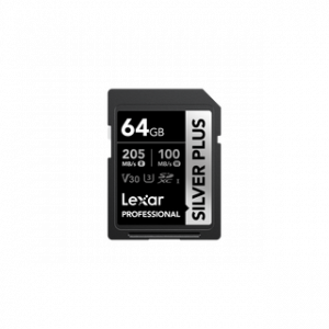 LEXAR CARTE SD SD SILVER PLUS 64GB PROFESSIONAL SILVER PLUS SDXC™ UHS-I CARDS,UP
TO 205MB/S READ 12M – Image 1