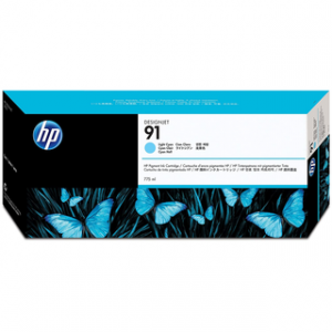HP 91 775ML LIGHT CYAN DESIGNJET PIGMENT CARTRIDGEHP DESIGNJET Z6100 – Image 1