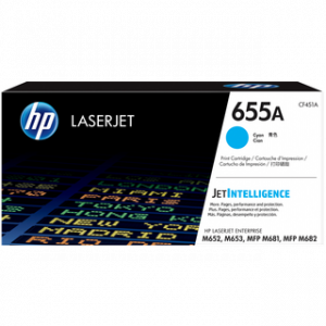 HP 655A CYAN ORIGINAL LASERJET TONER CRTGLJC MFP M681/MFP M682/M652/M653 CYANCRTG – Image 1
