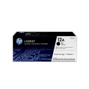 HP 12A 2-PACK BLACK ORIGINAL LASERJET TONER CARTRHP LJ 1000/3000 BLACK CRTG – Image 1
