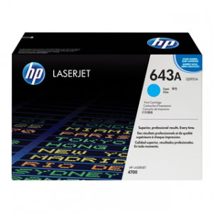 HP 643A CYAN ORIGINAL LASERJET TONER CARTRIDGEHP CLJ 4700 CYAN CRTG – Image 1