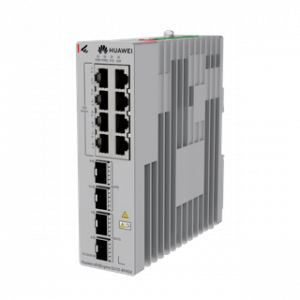 HUAWEI S210I-8P4SX (8*10/100/1000BASE-T,2*GE SFP, 2*10GE SFP+,POE+,DIN RAIL,DUAL REDNDNT DC,NO PWR) – Image 1