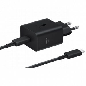 SAMSUNG 45W SUPER FAST WALL CHARGER C-TO-C WITH C-TO-C CABLE BLACK 12M – Image 1