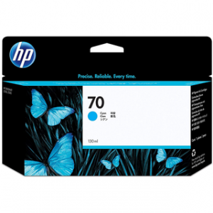 HP 70 130-ML CYAN DESIGNJET INK CARTRIDGEHP DESIGNJET
3100/2100/5400/6600/PHOTSM8800/9100 – Image 1