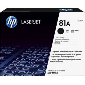 HP 81A BLACK ORIGINAL LASERJET TONER CARTRIDGEHP LJ M604/M605/M606/M630 MFP/M625
MFP BLACK CRTG – Image 1