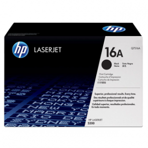 HP 16A BLACK ORIGINAL LASERJET TONER CARTRIDGEHP LJ 5200 BLACK CRTG – Image 1