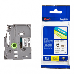 BROTHER RUBAN NOIR - BLANC 6MM – Image 1