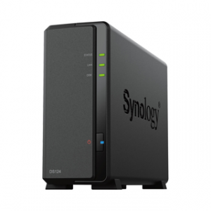SYNOLOGY DISKSTATION DS124 MINI-HUB 1BAY REALTEK RTD1619B 1GB 1XRJ45 24M – Image 1