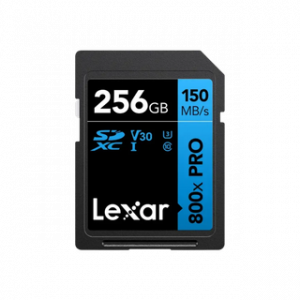 LEXAR CARTE SD SD800P 256GB PROFESSIONAL 800X PRO SDXC™ UHS-I CARDS,UP TO
150MB/S READ 45MB/S 12M – Image 1