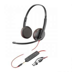 POLY CASQUE BLACKWIRE 3225 STEREO USB-C HEADSET +3.5MM PLUG +USB-C/A ADAPTER 12
MOIS – Image 1