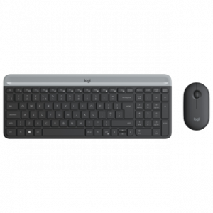 LOGITECH SLIM WIRELESS KEYBOARD AND MOUSE COMBO MK470 - GRAPHITE - FRA - CENTRAL 12M – Image 1