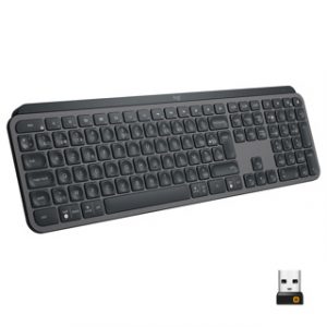 LOGITECH MX KEYS ADVANCED WIRELESS ILLUMINATED KEYBOARD - GRAPHITE - FRA - 2.4GHZ/BT CENTRAL 12M – Image 1