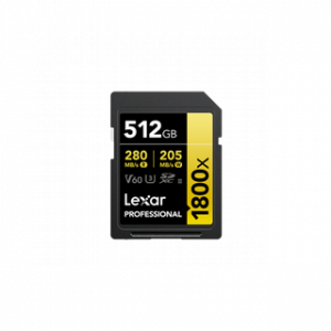 LEXAR CARTE SD SD1800X 512GB PROFESSIONL 1800X SDXC™ UHS-II CARDS,UP TO 280MB/S
READ 205MB/S WR 12M – Image 1