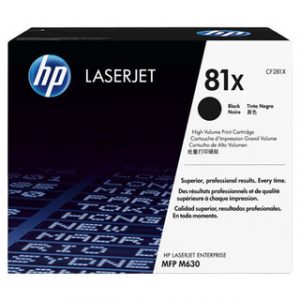 HP 81X HIGH YIELD BLACK ORIGINAL LASERJET TONER CAHP LJ M605/M606/M630 MFP/M625
MFP BLACK CRTG – Image 1