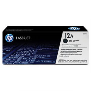 HP 12A BLACK ORIGINAL LASERJET TONER CARTRIDGEHP LJ 1000/3000 BLACK CRTG – Image 1