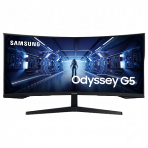 SAMSUNG MONITEUR 34" INCURVÉ GAMING; RATIO 21:9 /CURVATURE 1000R / 165HZ / TEMPS
DE RÉPONSE 1MS 12M – Image 1