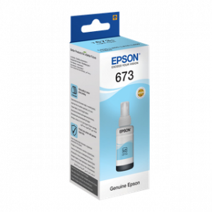 EPSON T6735 LIGHT CYAN INK BOTTLE 70ML POUR L800 – Image 1