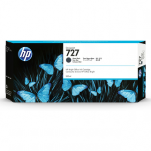 HP 727 300-ML MATTE BLACK DESIGNJET INK CARTRIDGEHP DESIGNJET T1500/T2500/T920 – Image 1